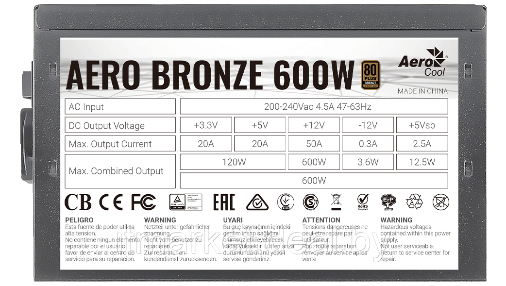 Блок питания 600W Aerocool Aero Bronze 600 - фото 6 - id-p224951520