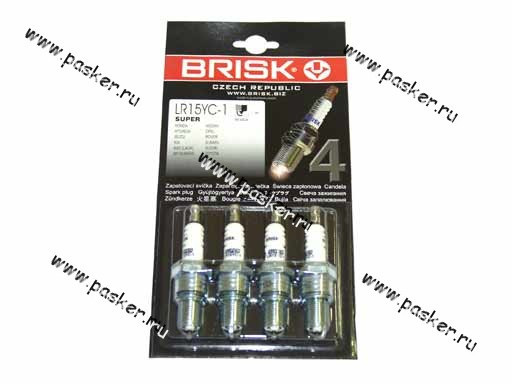 Свеча зажигания ВАЗ-2108-10 LR15YC-1 8кл инжектор с резистором (ком-т 4шт) BRISK - фото 1 - id-p224921757