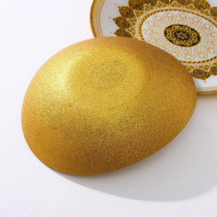 Набор тарелок «Мехенди», 2 предмета: 29*25 см и 33*28 см, цвет бежевый с чёрным и золотым, стекло - фото 3 - id-p224953098