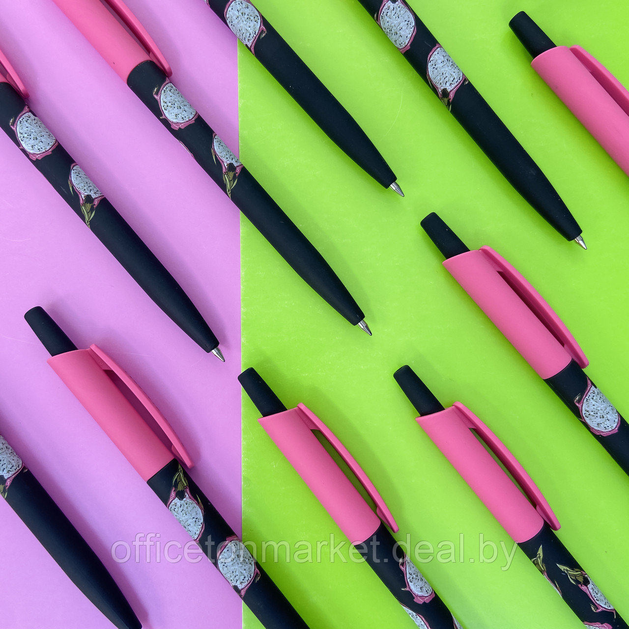 Ручка шариковая автоматическая "HappyClick. Fresh & fruity. Питахайя", 0.5 мм, розовый, черный, стерж. синий - фото 5 - id-p224534123