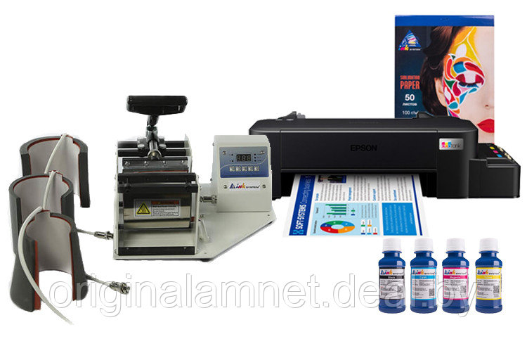 Термопресс INKSYSTEM M-04 для кружек 4 в 1 и принтер Epson L121 с набором для сублимационной печати