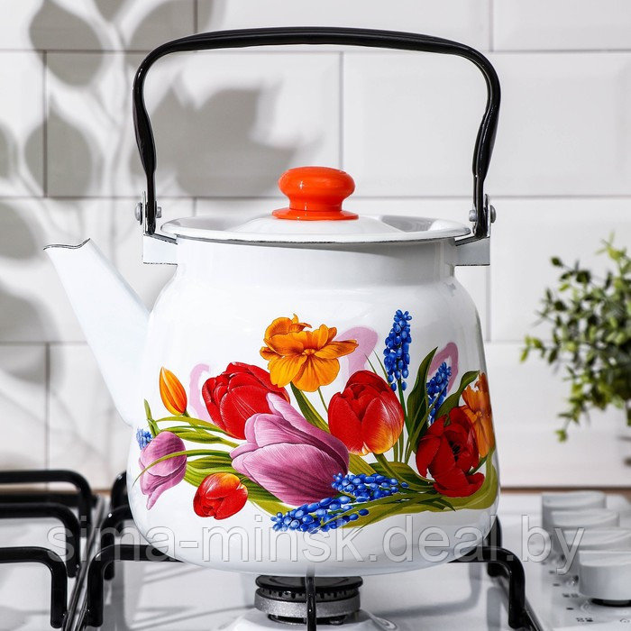 Чайник «Тюльпан Май», 3,5 л, с кнопкой, индукция, цвет белый - фото 5 - id-p224954916