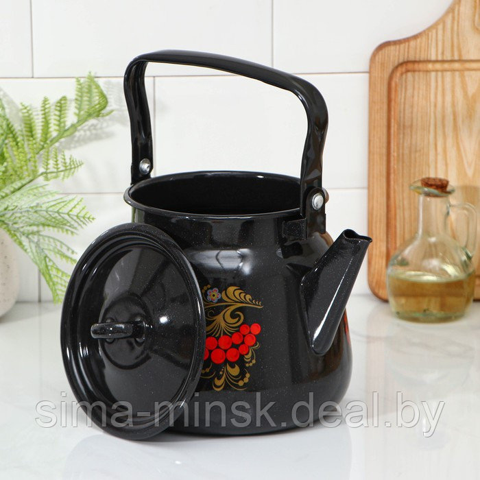 Чайник «Рябинушка», чёрный рябчик, с петлёй, 3,5 л - фото 2 - id-p224954917