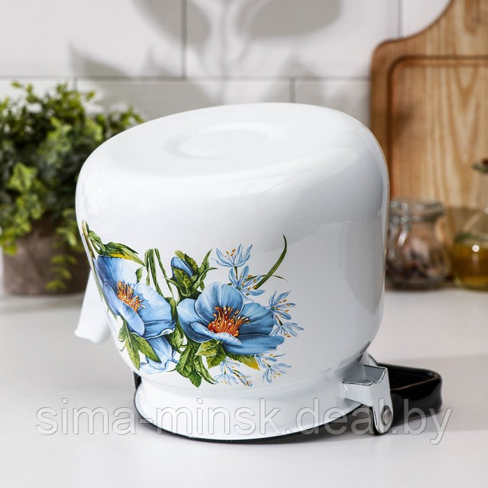 Чайник с кнопкой «Цветы синие», 3,5 л, индукция, цвет белый - фото 4 - id-p224954918