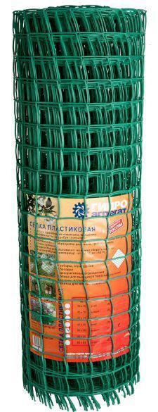 Садовая пластиковая сетка для забора ограждения огорода участка 83х83 зеленая 1х20 решетка рабица квадратная