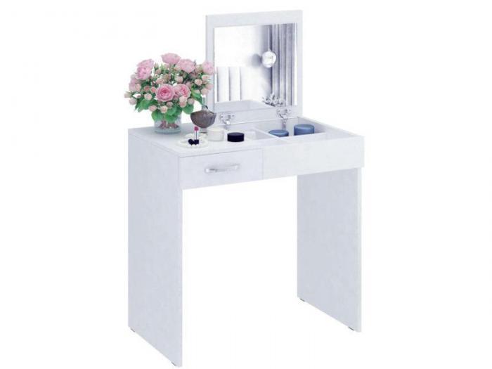 Комод с зеркалом в спальню прихожую Современный туалетный столик для макияжа консоль трансформер трюмо белый - фото 1 - id-p224954890