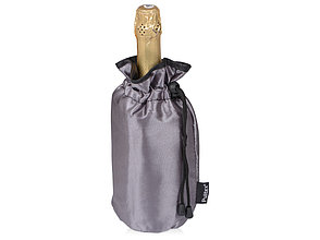 Охладитель для бутылки шампанского Cold bubbles из ПВХ в виде мешочка, серебристый, фото 2