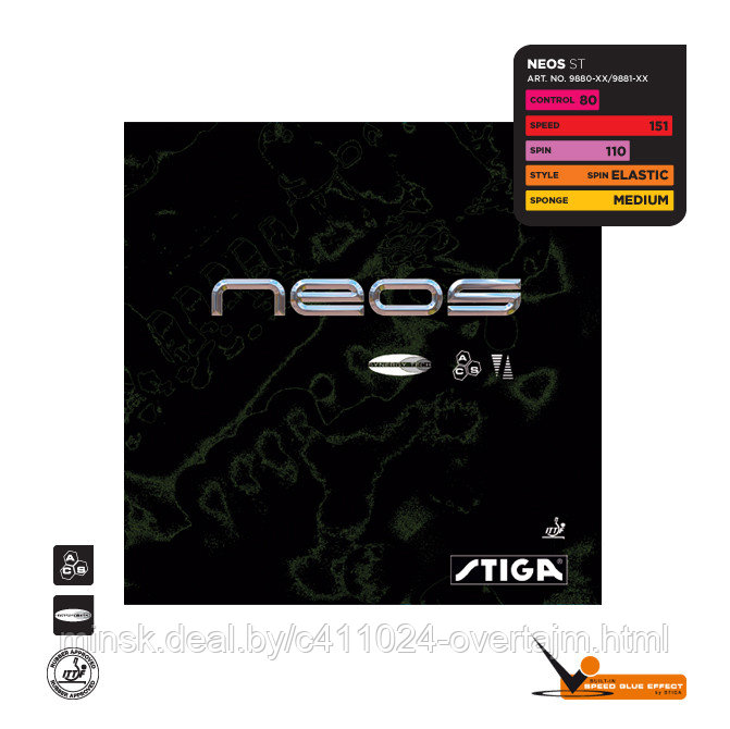 Накладки для ракеток Stiga Neos SynergyTech (черная)