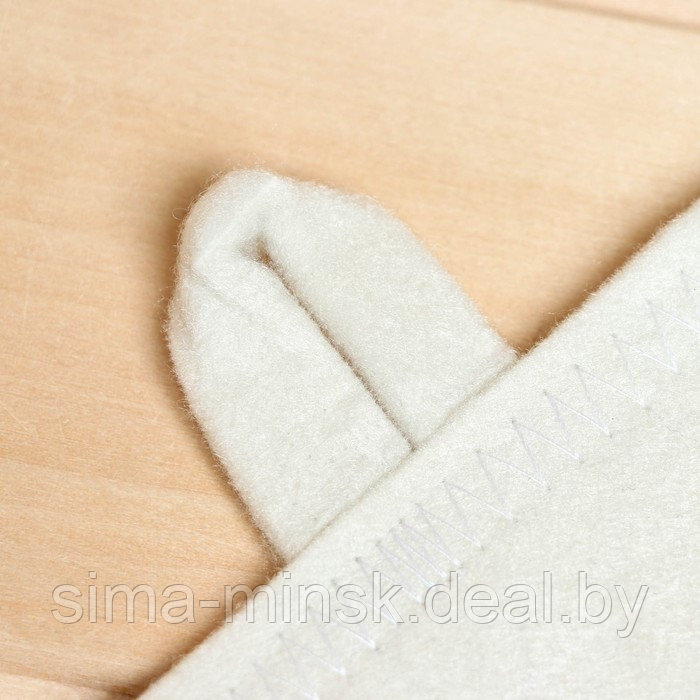 Набор для бани и сауны 5в1(сумка,шапка,варежка,коврик,мочалка),с принтом"Поддай пару",белый - фото 5 - id-p224956201