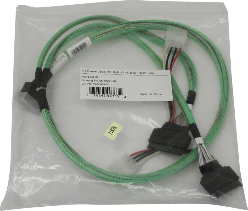 Кабель Broadcom Cable. U.2 Enabler. HD (SFF8643) -to- (2x SFF8639). 1m. 05-50064-00 - фото 2 - id-p219510968