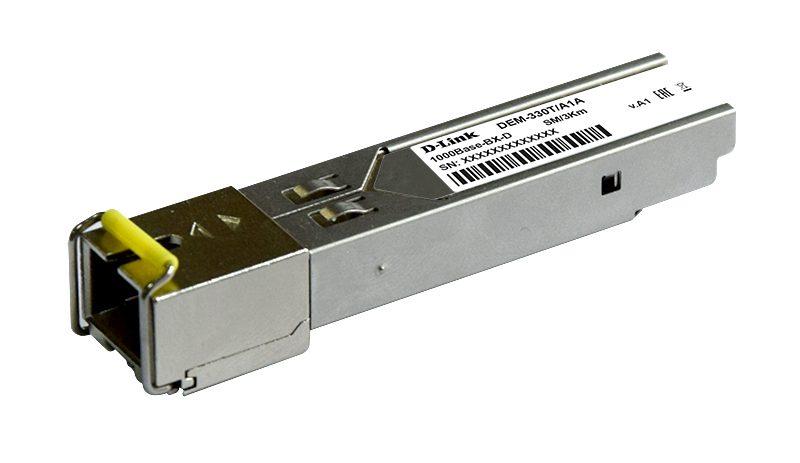 Модуль D-Link 330T/3KM/A1A. WDM SFP-трансивер с 1 портом 1000Base-BX-D (Tx:1550 нм. Rx:1310 нм) для - фото 1 - id-p220114457