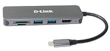 Док-станция D-Link DUB-2327. Док-станция с разъемом USB Type-C. 2 портами USB 3.0. 1 портом USB Type-C/PD 3.0.
