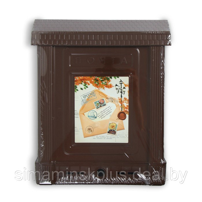 Ящик почтовый, пластиковый, «Декор», с замком, коричневый - фото 7 - id-p224958234