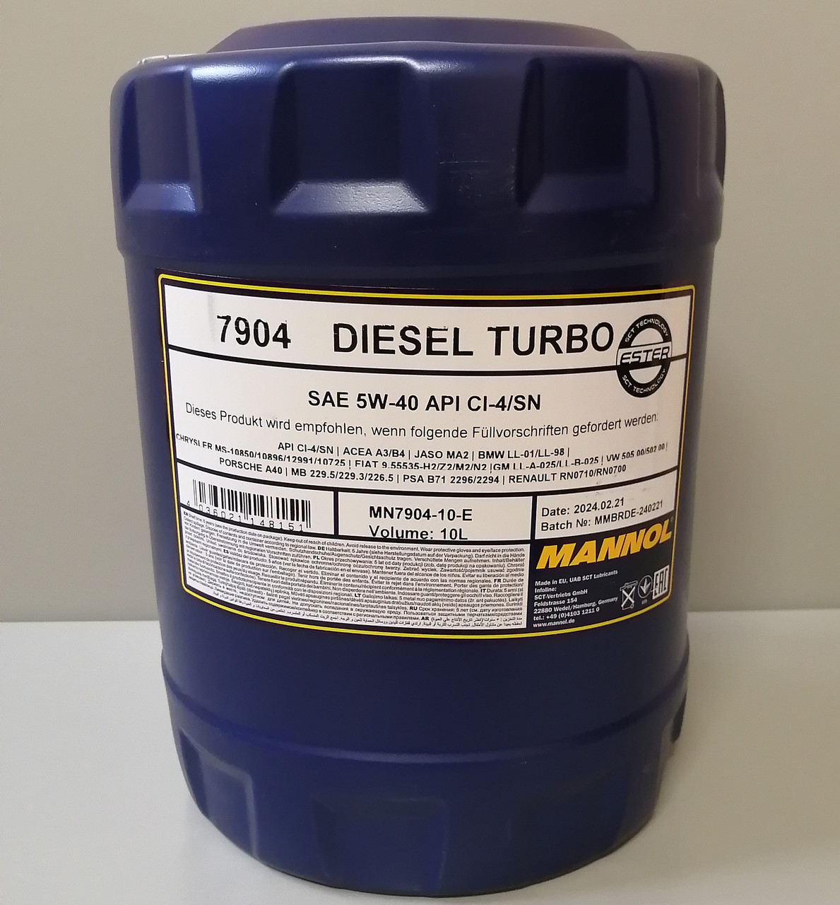 5W-40 Diesel Turbo Масло моторное MANNOL ESTER 7904, 10л. - фото 1 - id-p224533142