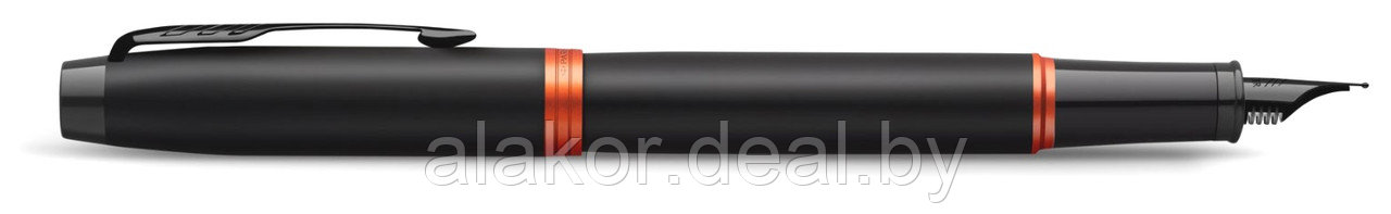 Ручка перьевая Parker IM Vibrant Rings F315, Flame Orange PVD, корпус черный/оранжевый, цвет чернил - синий - фото 3 - id-p224960591