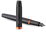 Ручка перьевая Parker IM Vibrant Rings F315, Flame Orange PVD, корпус черный/оранжевый, цвет чернил - синий, фото 4