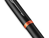 Ручка перьевая Parker IM Vibrant Rings F315, Flame Orange PVD, корпус черный/оранжевый, цвет чернил - синий, фото 5