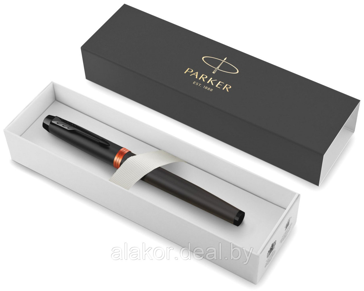 Ручка перьевая Parker IM Vibrant Rings F315, Flame Orange PVD, корпус черный/оранжевый, цвет чернил - синий - фото 6 - id-p224960591