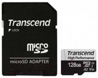 Карта памяти Transcend MicroSDXC 128GB Class 10 UHS-I U3 V30 A2+адаптер (TS128GUSD340S) - фото 2 - id-p224961056