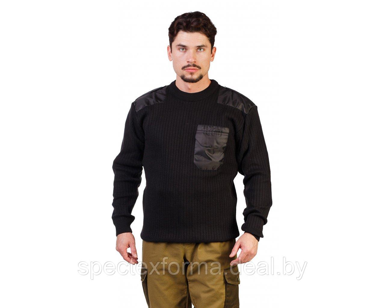 Джемпер форменный с накладками черный - фото 1 - id-p224961128