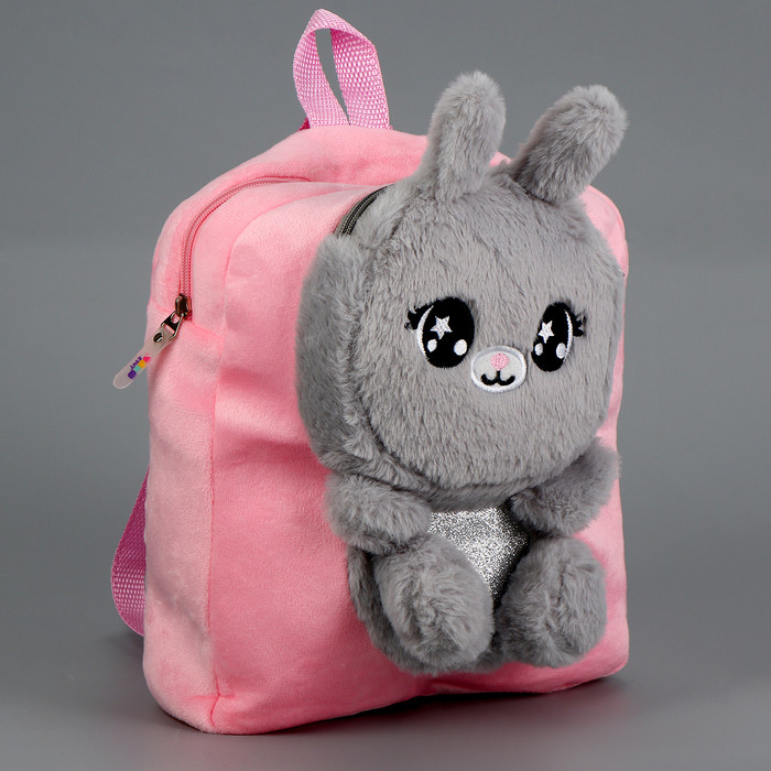 Рюкзак детский плюшевый "Зайка", цвет розовый - фото 2 - id-p224962455