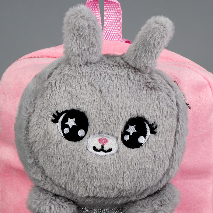 Рюкзак детский плюшевый "Зайка", цвет розовый - фото 3 - id-p224962455