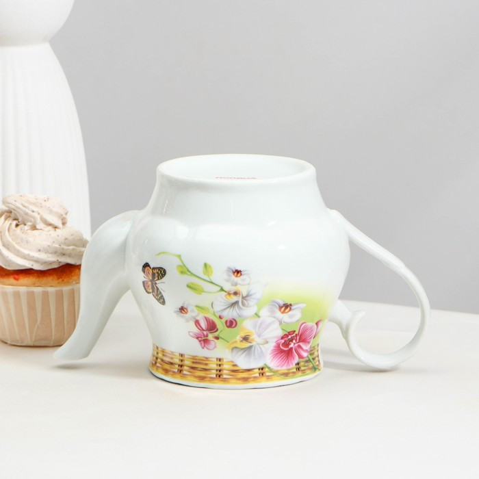 Набор чайный керамический на металлической подставке Доляна «Садовый дворик», 13 предметов: 6 чашек 200 мл, 6 - фото 7 - id-p224965448