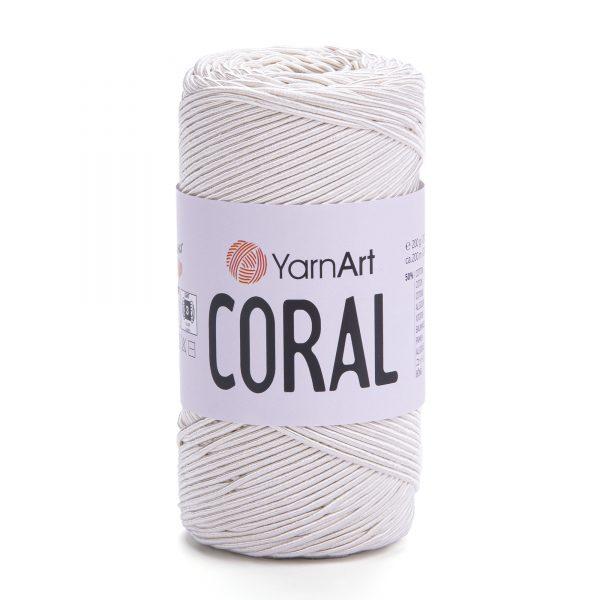 Шнур с хлопком ЯрнАрт Корал (Yarnart Coral) цвет 1919 молочный