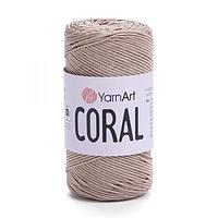 Шнур с хлопком ЯрнАрт Корал (Yarnart Coral) цвет 1914 светлый беж