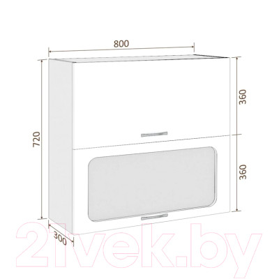 Шкаф навесной для кухни Кортекс-мебель Корнелия Мара ВШ80-2г1ст - фото 4 - id-p224966515