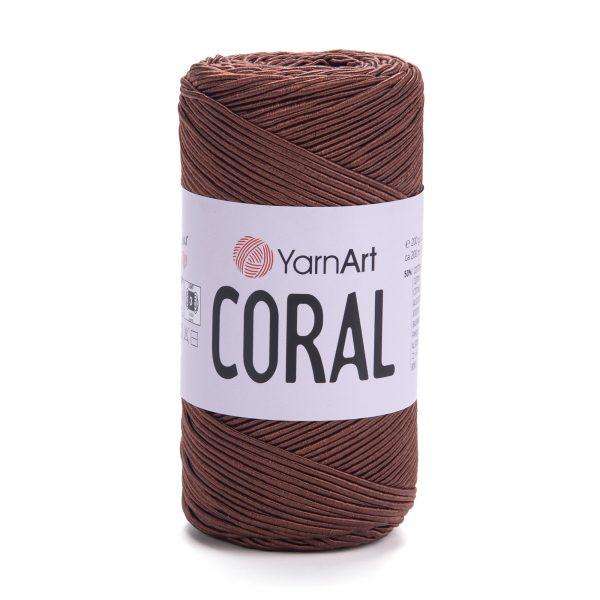 Шнур с хлопком ЯрнАрт Корал (Yarnart Coral) цвет 1905 шоколад/ коричневый