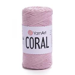 Шнур с хлопком ЯрнАрт Корал (Yarnart Coral) цвет 1915 светло-розовый / пудра