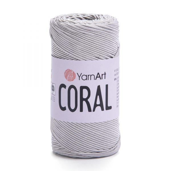 Шнур с хлопком ЯрнАрт Корал (Yarnart Coral) цвет 1918 светло-серый