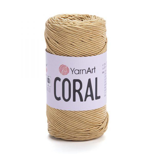 Шнур с хлопком ЯрнАрт Корал (Yarnart Coral) цвет 1903 молочный беж