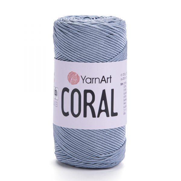 Шнур с хлопком ЯрнАрт Корал (Yarnart Coral) цвет 1916 светло-голубой