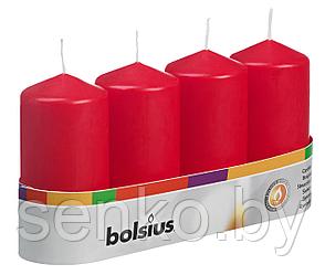 Свеча столбик набор 4шт. (красный) 50/100 BOLSIUS