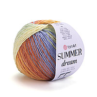 Пряжа Ярнарт Саммер Дрим (Yarnart Summer Dream) цвет 4301 оранжевый, голубой