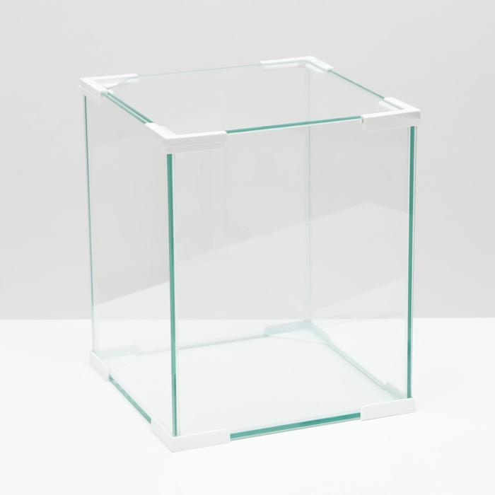 Аквариум "Куб", покровное стекло, 50 литров, 35 x 35 x 40 см, белые уголки - фото 1 - id-p224970921