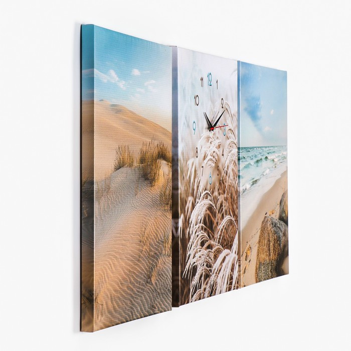 Часы-картина настенные модульные, триптих "Песчаные пляжи", плавный ход, 3 шт 48х39 см - фото 3 - id-p224971687