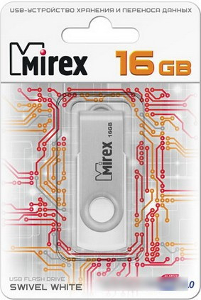 USB Flash Mirex SWIVEL WHITE 16GB (13600-FMUSWT16) - фото 2 - id-p224972248