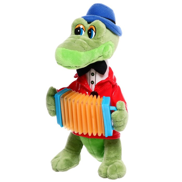 Мягкая игрушка «Крокодил Гена с аккордеоном», 21 см, звук - фото 1 - id-p224972613