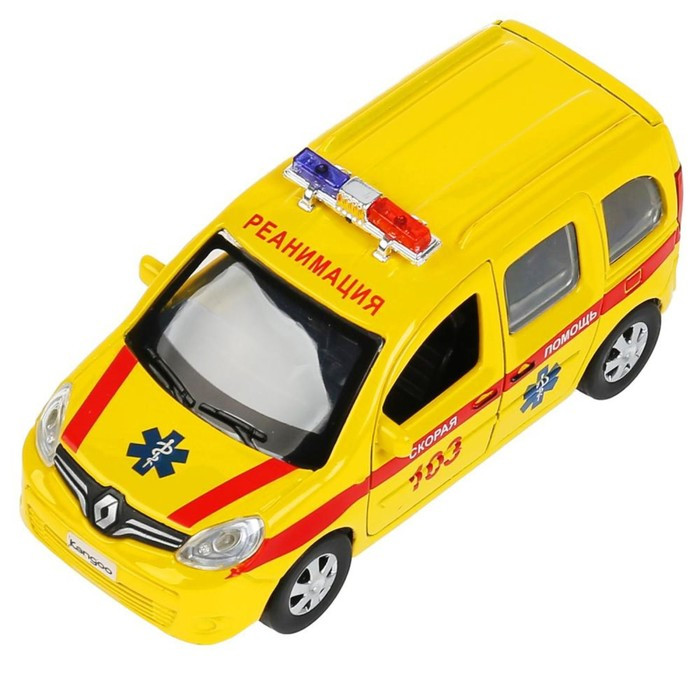 Машина металлическая «Renault Kangoo реанимация», 12 см, открываются двери и багажник, цвет желтый - фото 2 - id-p224972622
