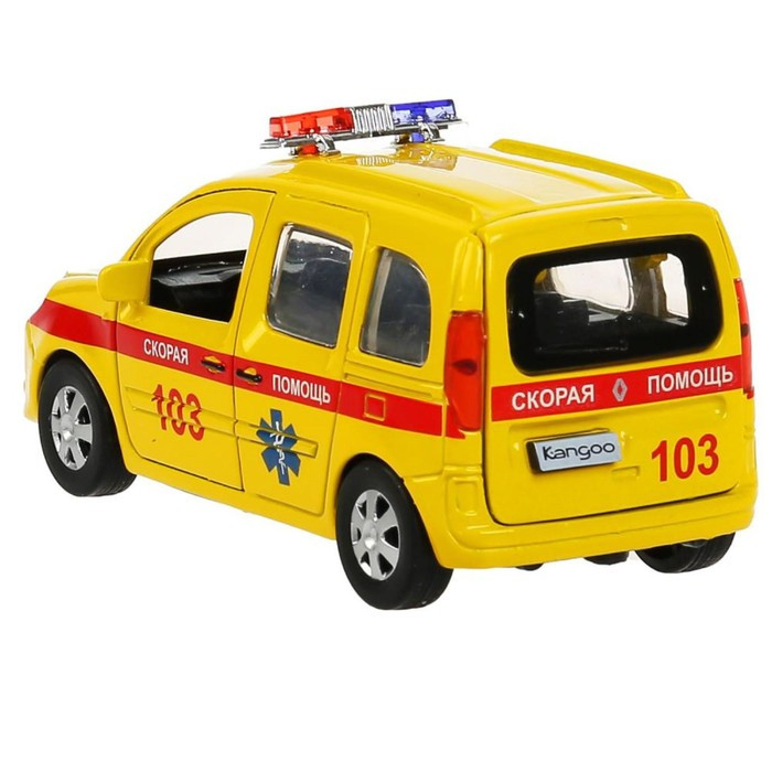 Машина металлическая «Renault Kangoo реанимация», 12 см, открываются двери и багажник, цвет желтый - фото 5 - id-p224972622