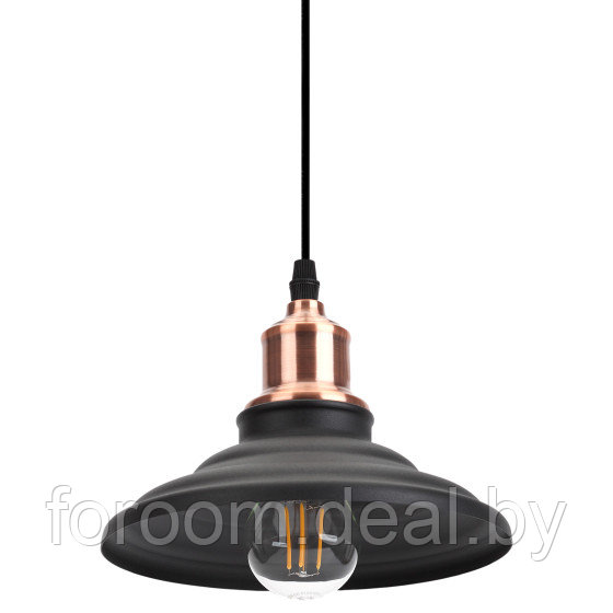 Подвесной светильник ЭРА PL4 BK/RC металл, E27, max 60W, d203 мм, шагрень черный/медь - фото 7 - id-p224973457