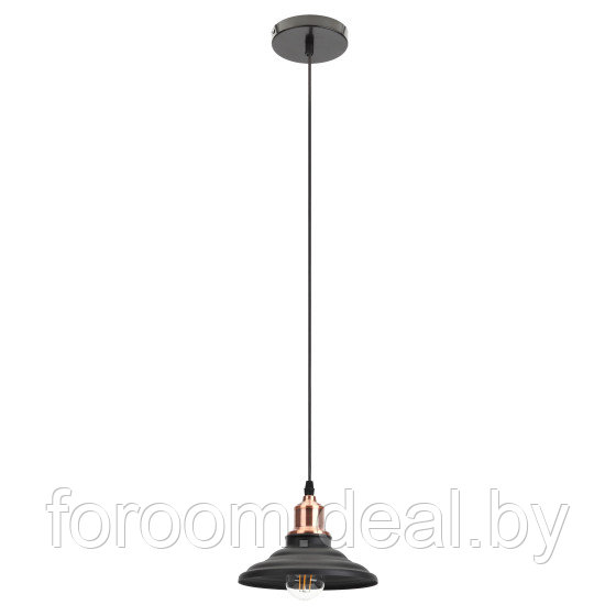 Подвесной светильник ЭРА PL4 BK/RC металл, E27, max 60W, d203 мм, шагрень черный/медь - фото 8 - id-p224973457