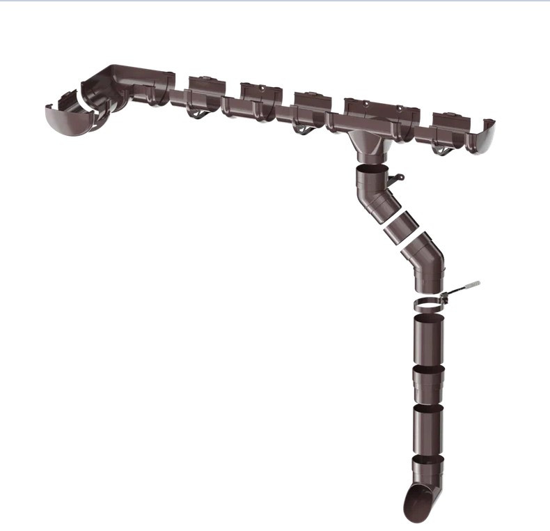 Угол желоба 90° 125мм ТН ОПТИМА, темно-коричневый