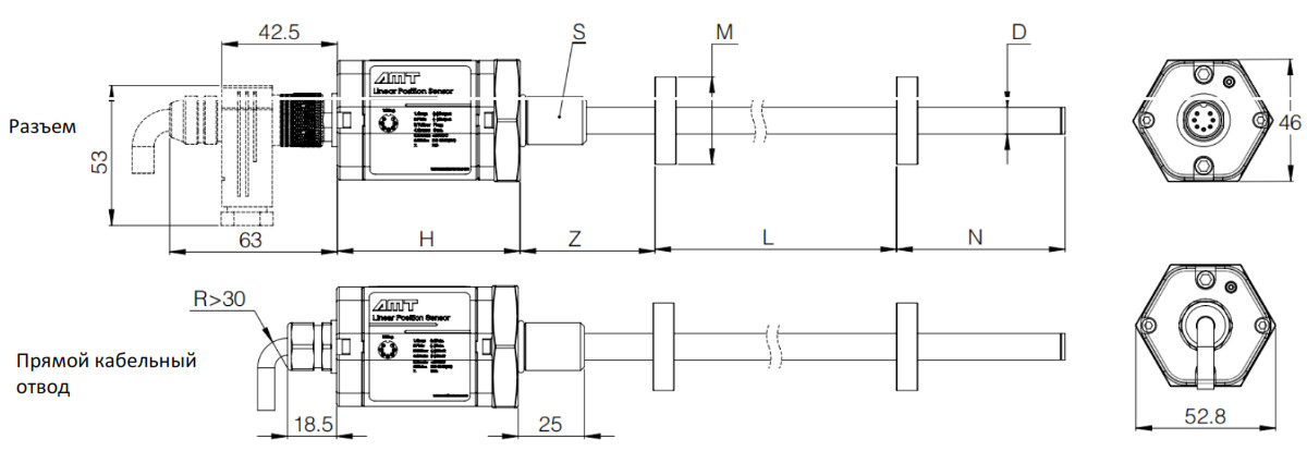 Магнитострикционные датчики линейных перемещений AMT Linear Position Sensor серии KH SSI - фото 2 - id-p224974626