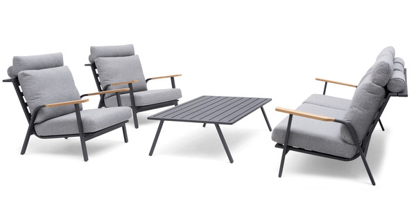 Комплект лаунж мебели Malmo с 3-х местным диваном (тесно-серый) - фото 1 - id-p224975886
