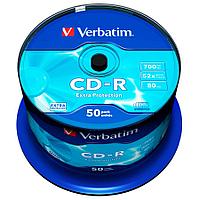 Диск Verbatim на шпинделе, CD-R, 0.7 гб, круглый бокс, 50 шт