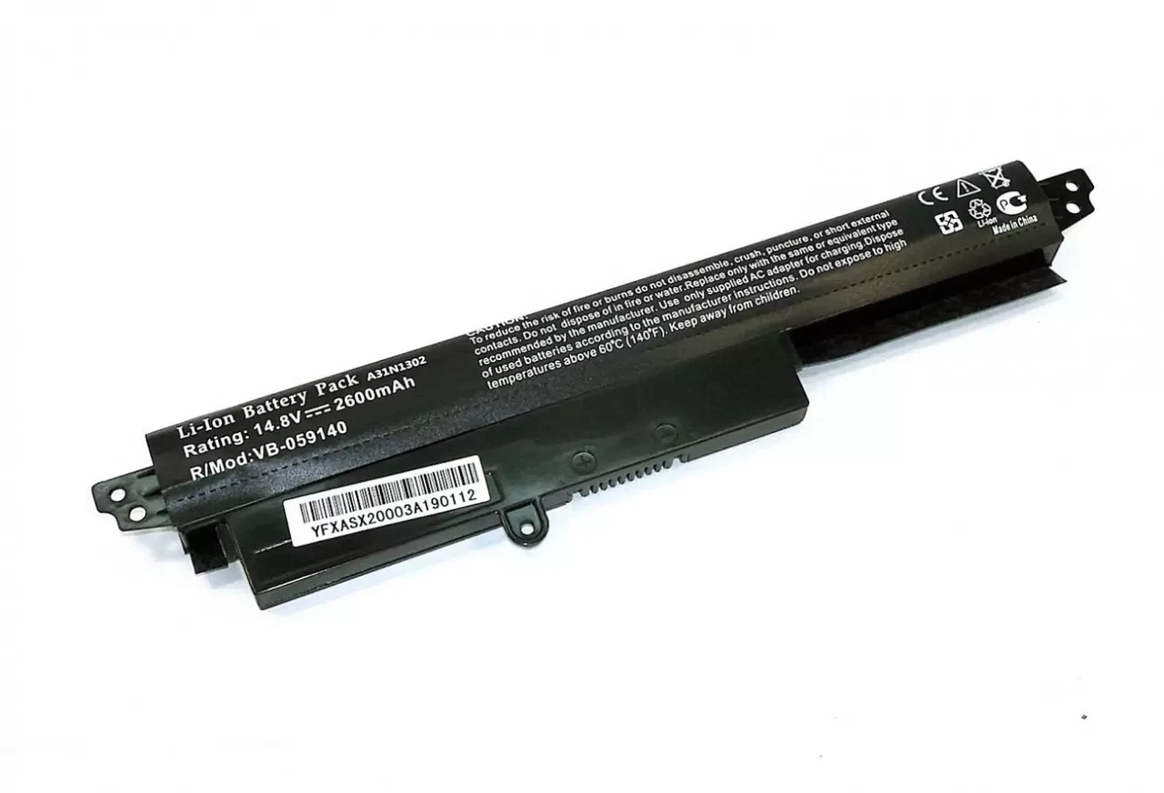 Аккумулятор (батарея) для ноутбука Asus VivoBook F200CA (A31N1302), 11.25В, 2600мАч, черный (OEM) - фото 1 - id-p224976828